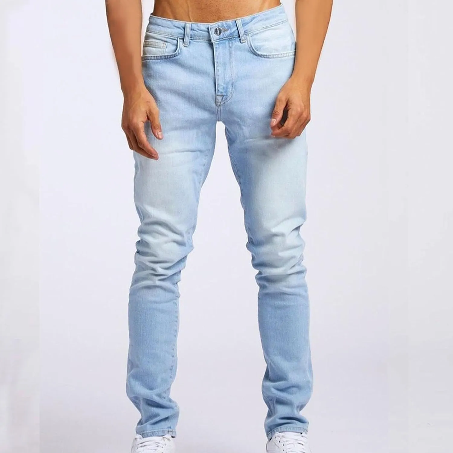 Mens Jeans Vintage Skinny Slim Fit Tapered Leg Denim Pants Casual Fashion Heavyweight Outdoor Hiking Classic Trousers