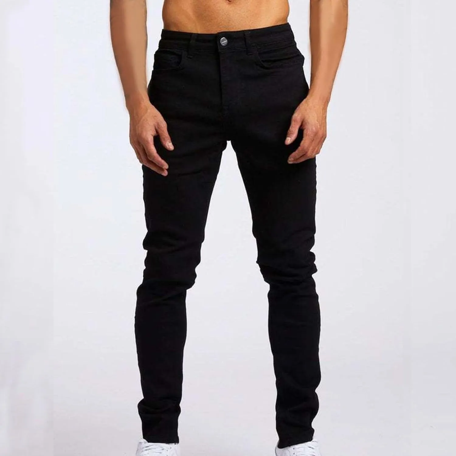 Mens Jeans Vintage Skinny Slim Fit Tapered Leg Denim Pants Casual Fashion Heavyweight Outdoor Hiking Classic Trousers