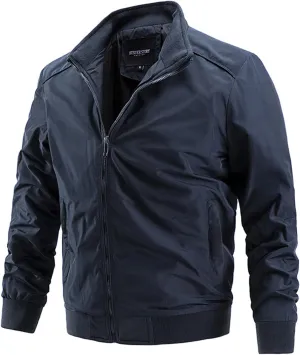 Men's Lightweight Bomber Jacket Casual Softshell Jackets Slim Fit Hiking Windbreaker Fall Spring Outdoor Fashion Coat