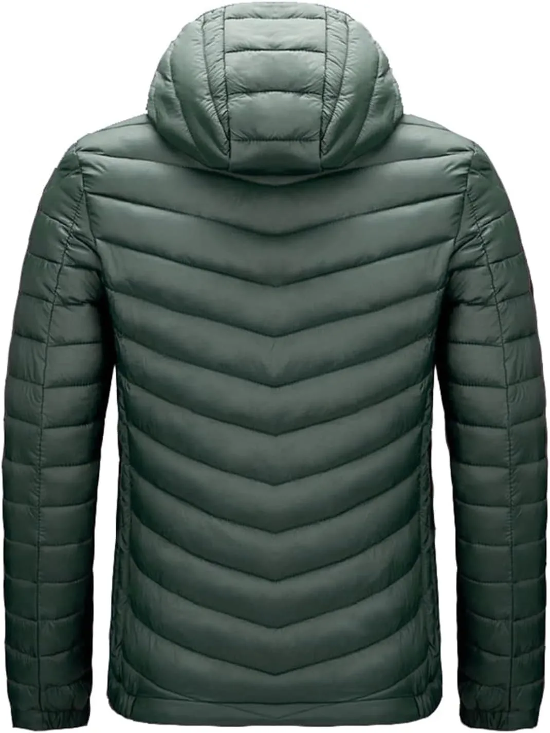 Mens Lightweight Packable Puffer Jacket Hooded Insulated Thermal Puffy Winter Jacket Windbreaker Coat for Hiking Travel