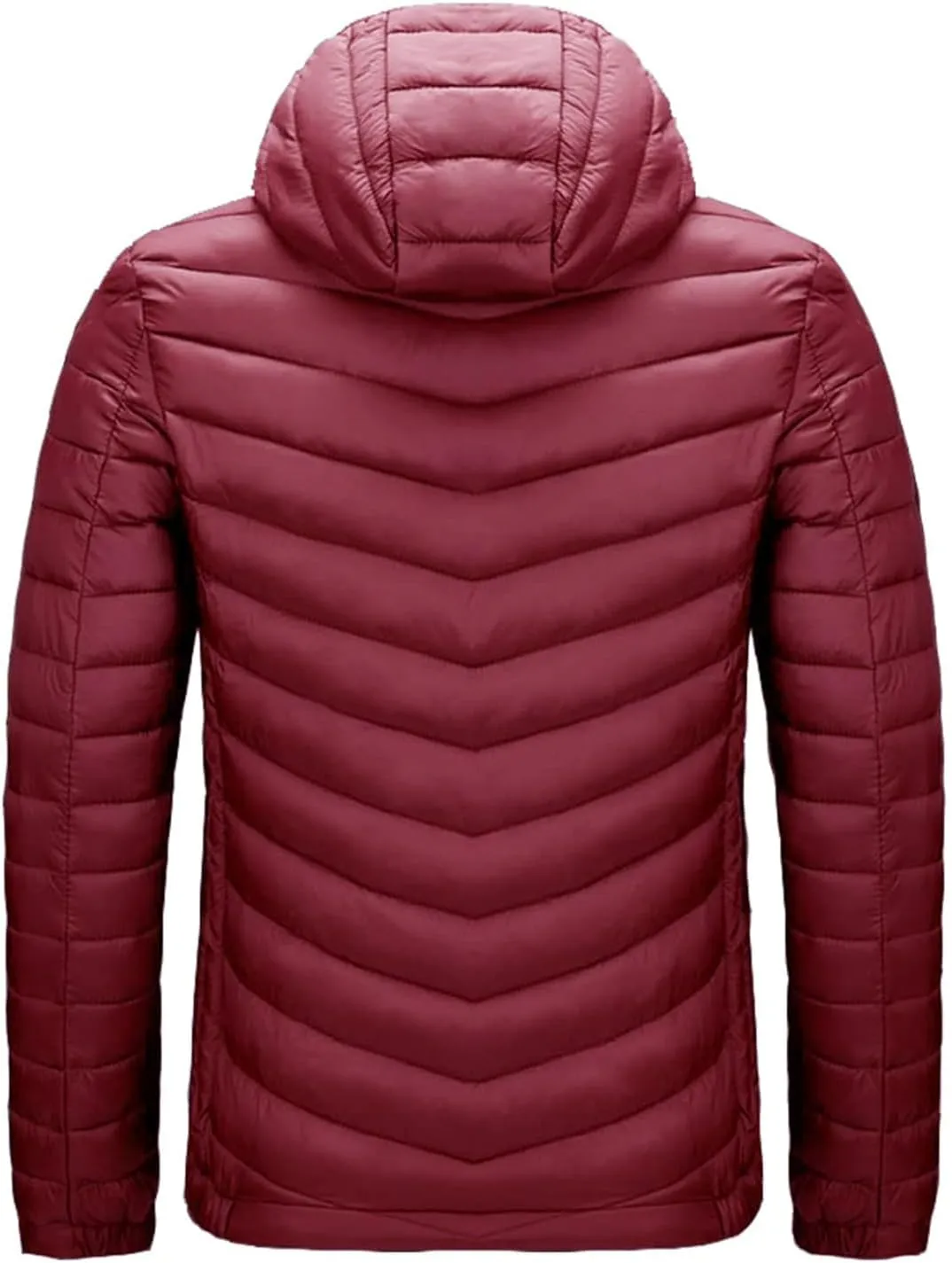 Mens Lightweight Packable Puffer Jacket Hooded Insulated Thermal Puffy Winter Jacket Windbreaker Coat for Hiking Travel