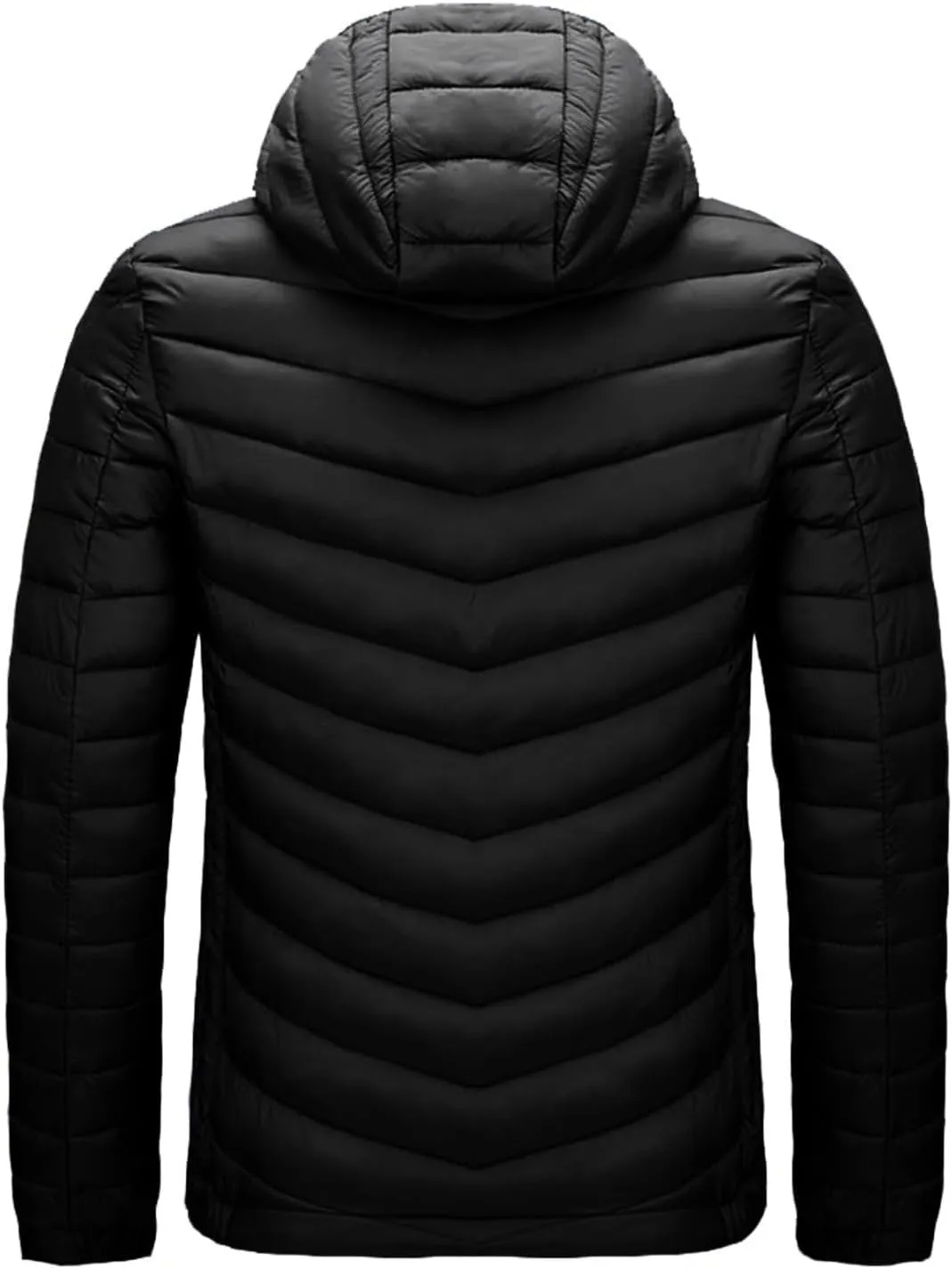Mens Lightweight Packable Puffer Jacket Hooded Insulated Thermal Puffy Winter Jacket Windbreaker Coat for Hiking Travel