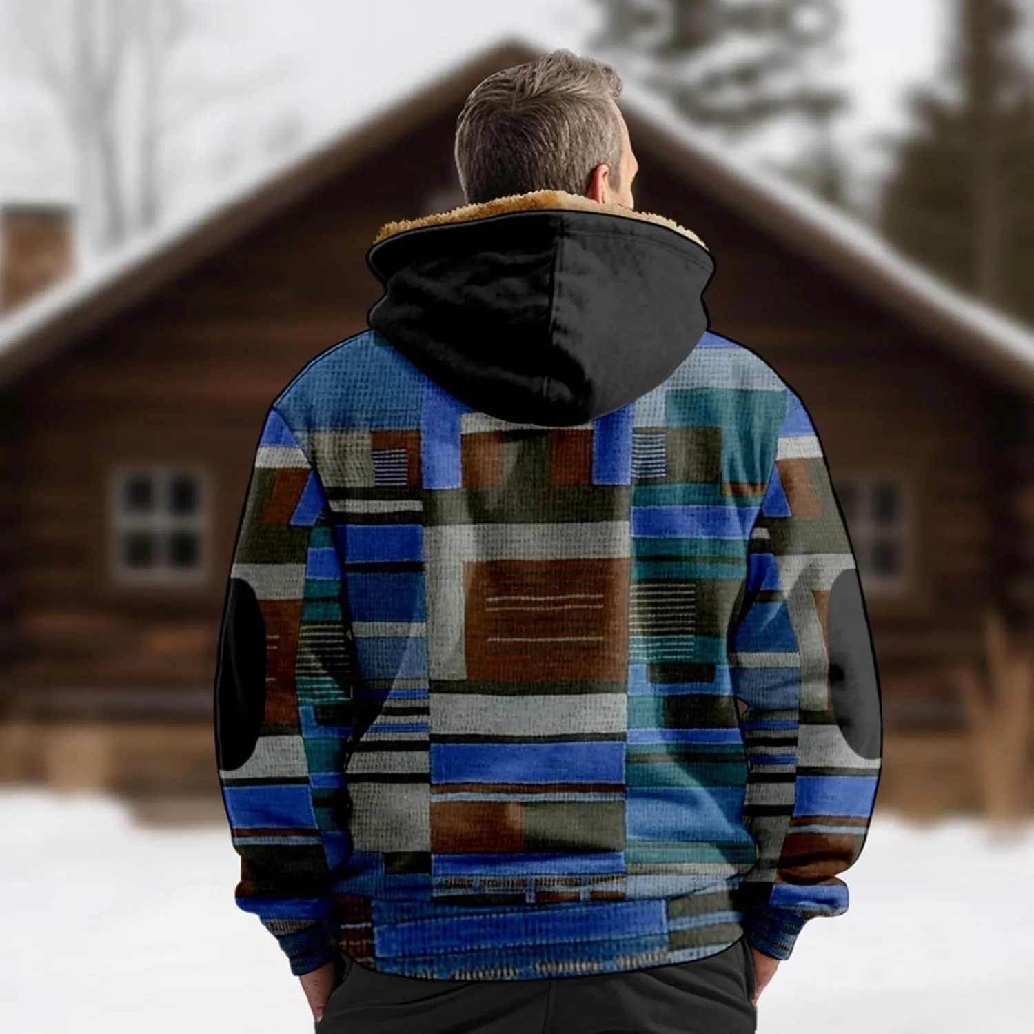 Men's Loose Novelty Sweatshirts Long Sleeve Zipper Hooded Relaxed Coat Novelty Sweatshirts for Men