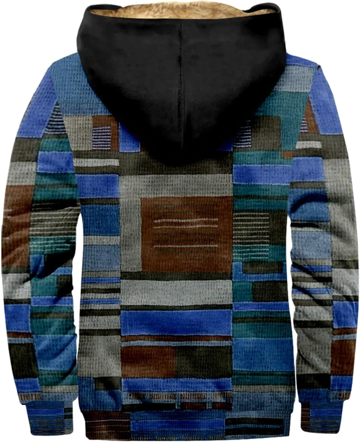 Men's Loose Novelty Sweatshirts Long Sleeve Zipper Hooded Relaxed Coat Novelty Sweatshirts for Men