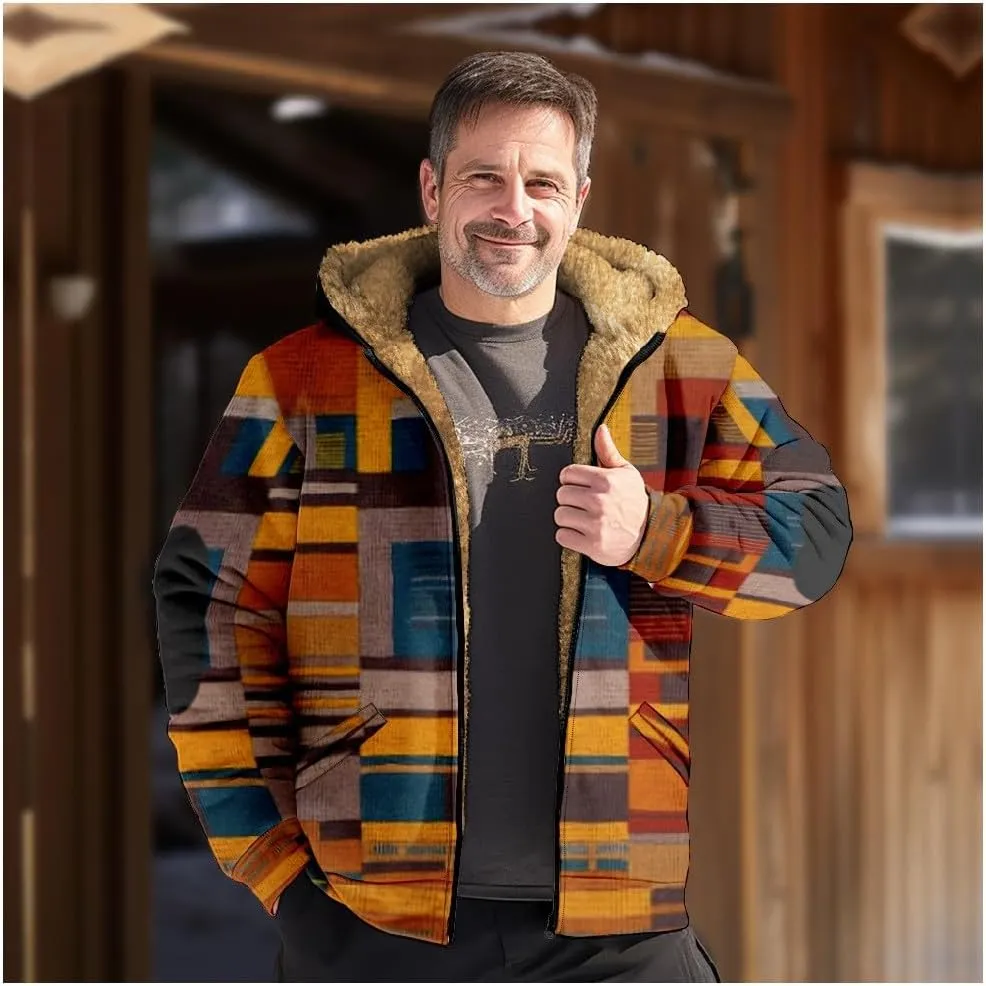 Men's Loose Novelty Sweatshirts Long Sleeve Zipper Hooded Relaxed Coat Novelty Sweatshirts for Men