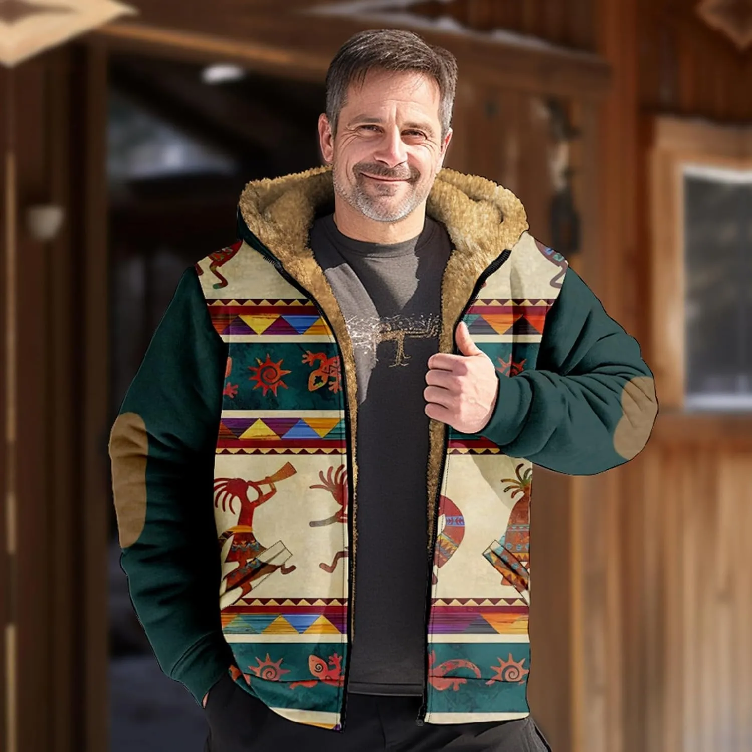 Mens Loose Novelty Sweatshirts Long Sleeve Zipper Hooded Solid Coat Novelty Sweatshirts for Men
