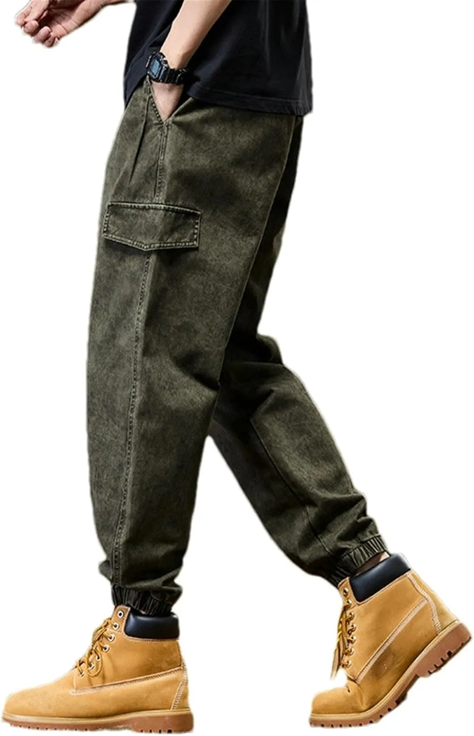 Men's Overalls Harem Pants Spring and Autumn Summer Thin Loose Cuffs Casual Sports Trousers