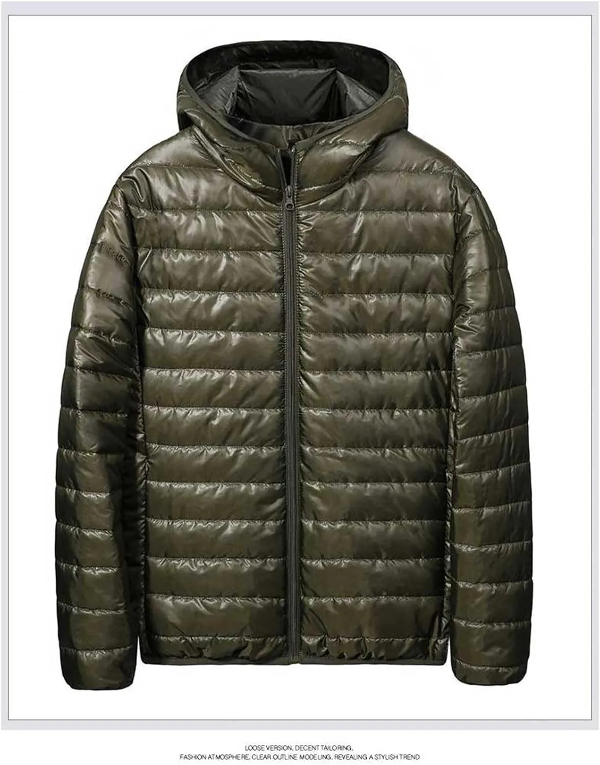 Mens Puffer Jacket No Hood Full Zip Up Winter Insulated Down Jackets Quilted Insulated Warm Puffy Coats with Hood