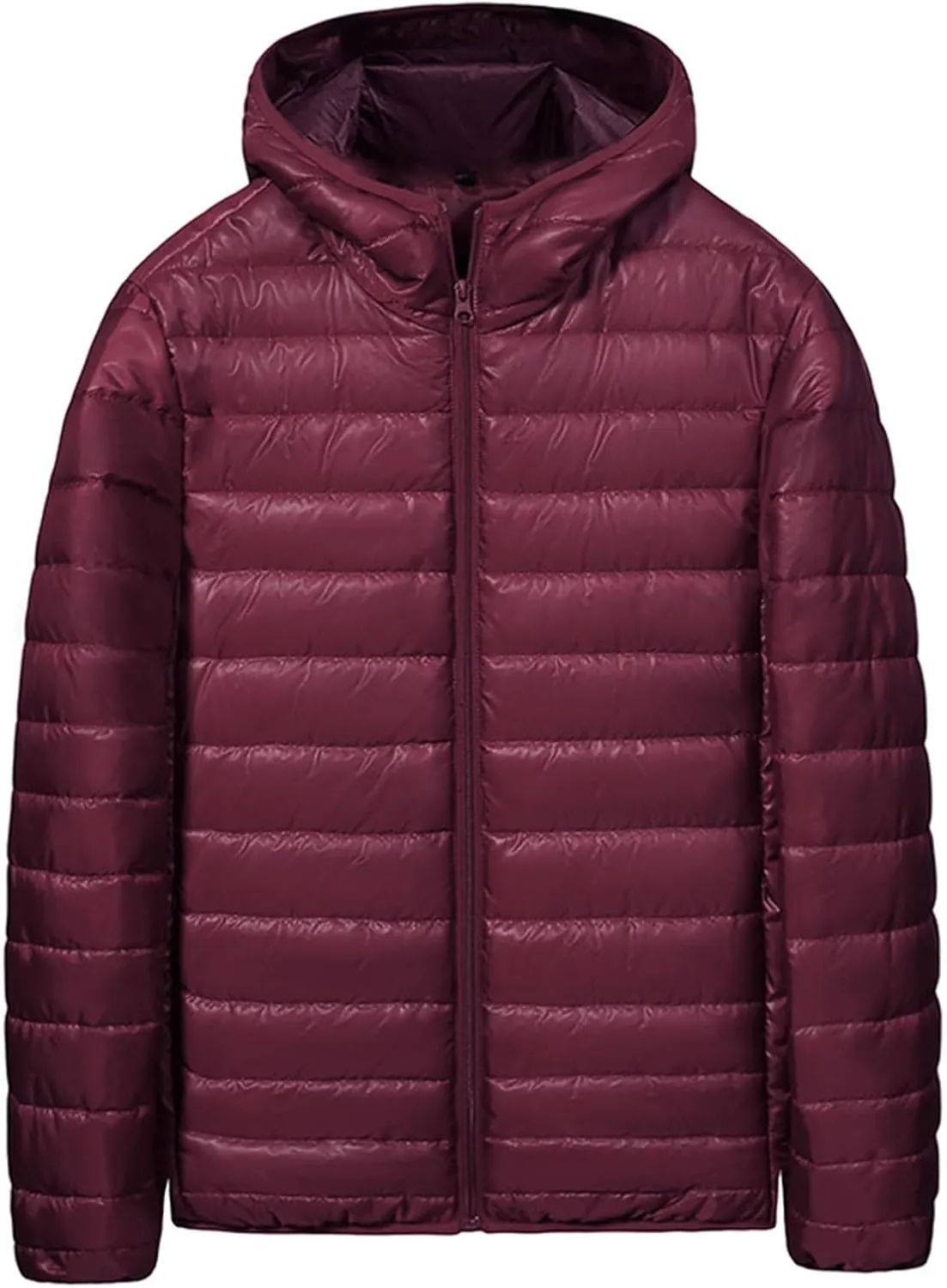 Mens Puffer Jacket No Hood Full Zip Up Winter Insulated Down Jackets Quilted Insulated Warm Puffy Coats with Hood