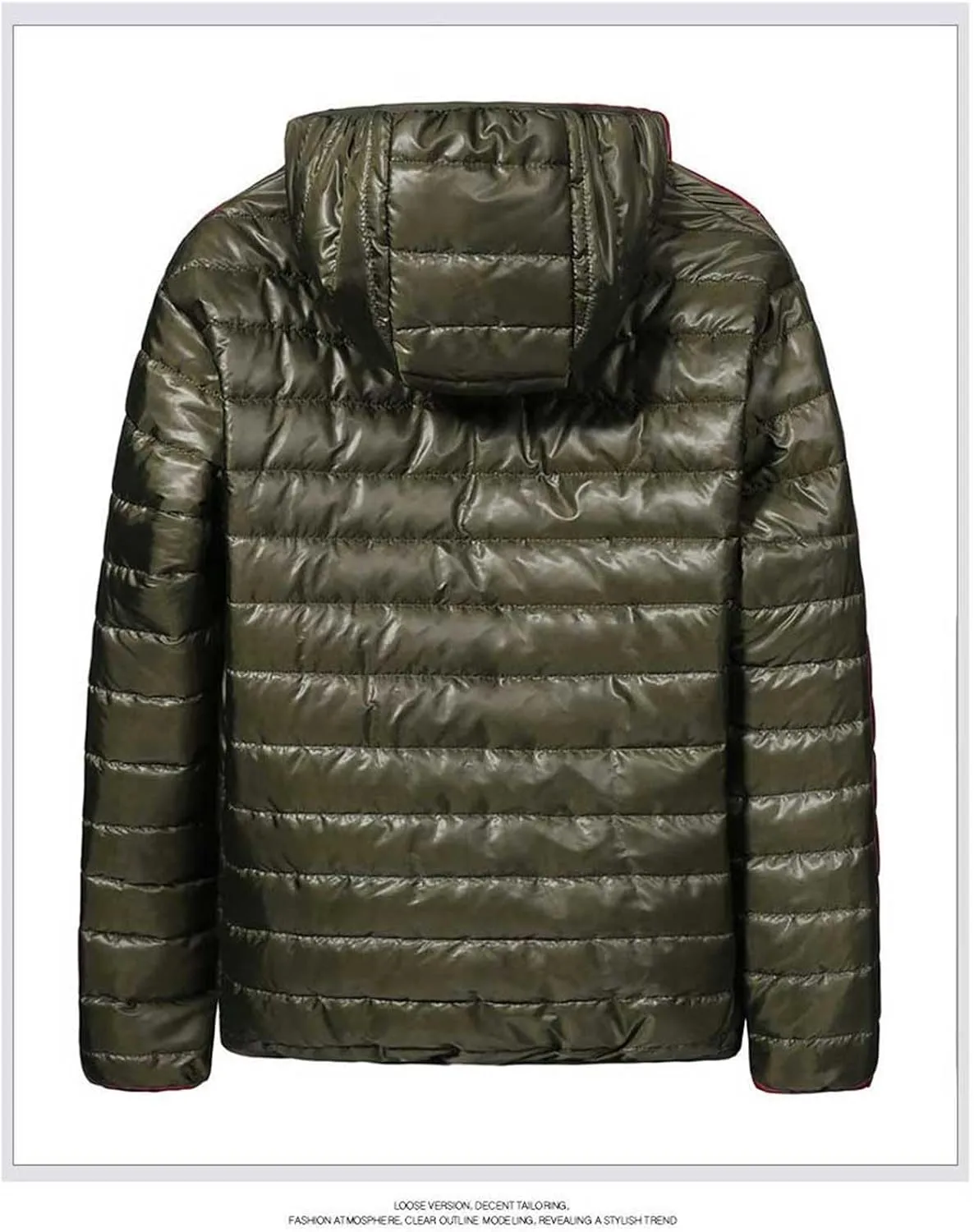 Mens Puffer Jacket No Hood Full Zip Up Winter Insulated Down Jackets Quilted Insulated Warm Puffy Coats with Hood