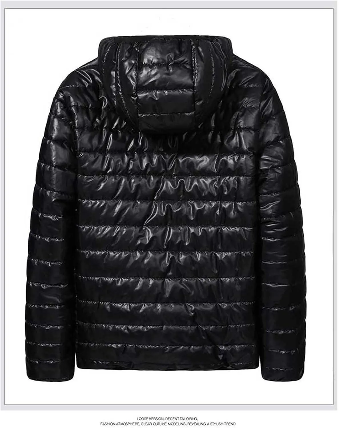 Mens Puffer Jacket No Hood Full Zip Up Winter Insulated Down Jackets Quilted Insulated Warm Puffy Coats with Hood