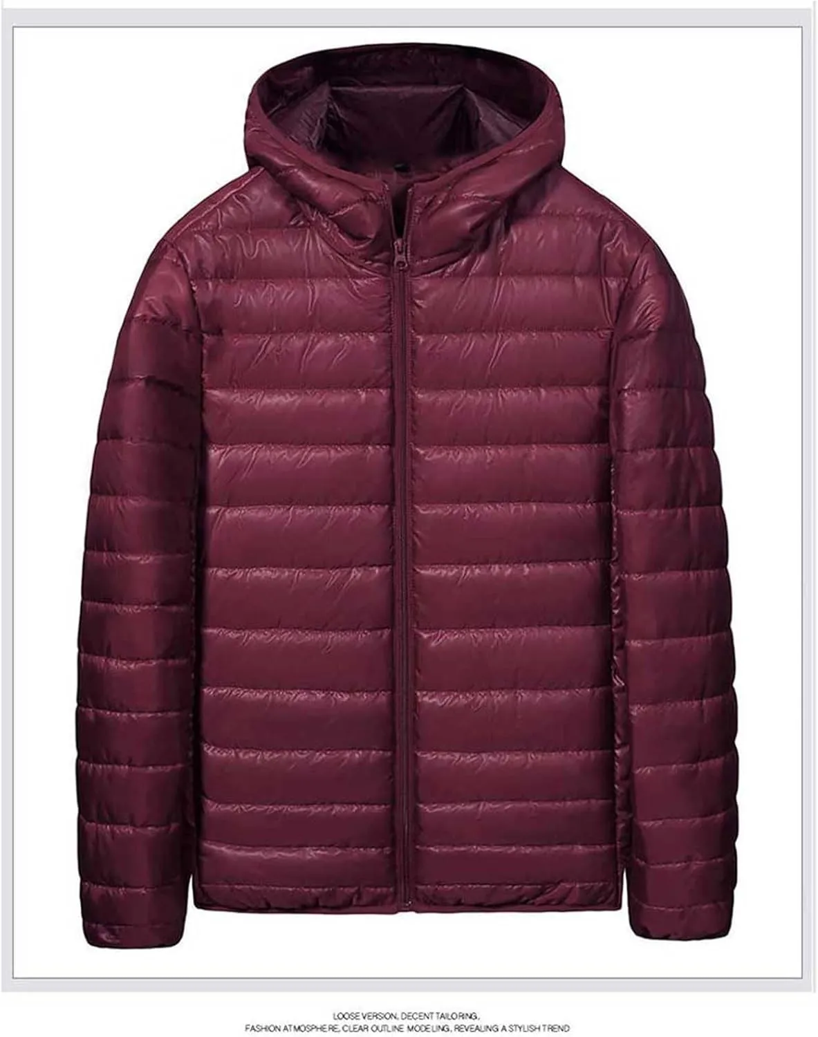Mens Puffer Jacket No Hood Full Zip Up Winter Insulated Down Jackets Quilted Insulated Warm Puffy Coats with Hood