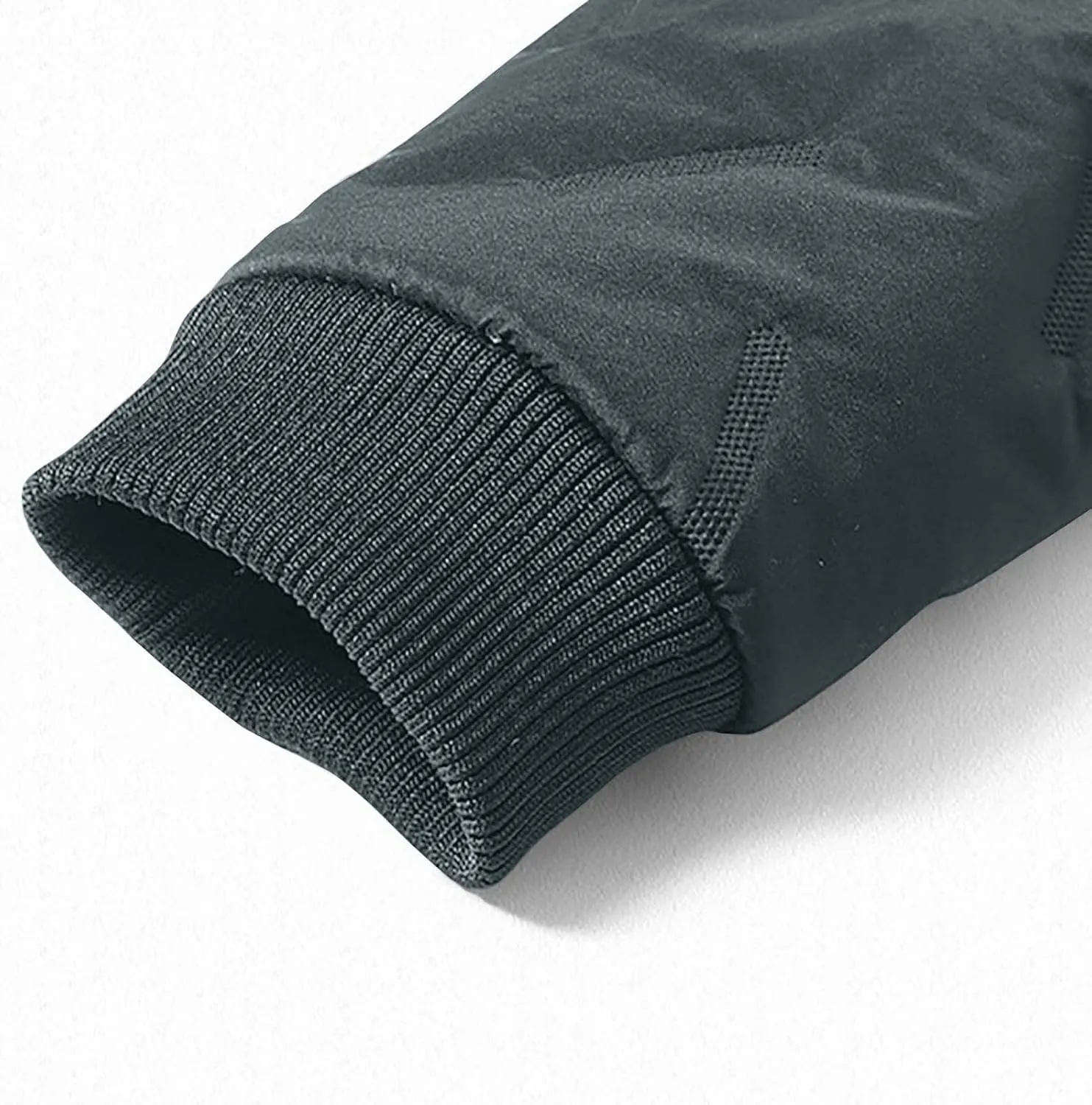 Mens Puffer Jacket Winter Down Coat Quilted Bomber Jackets Sherpa Lined Jacket Long Sleeve Thick Plush Padded Outwear