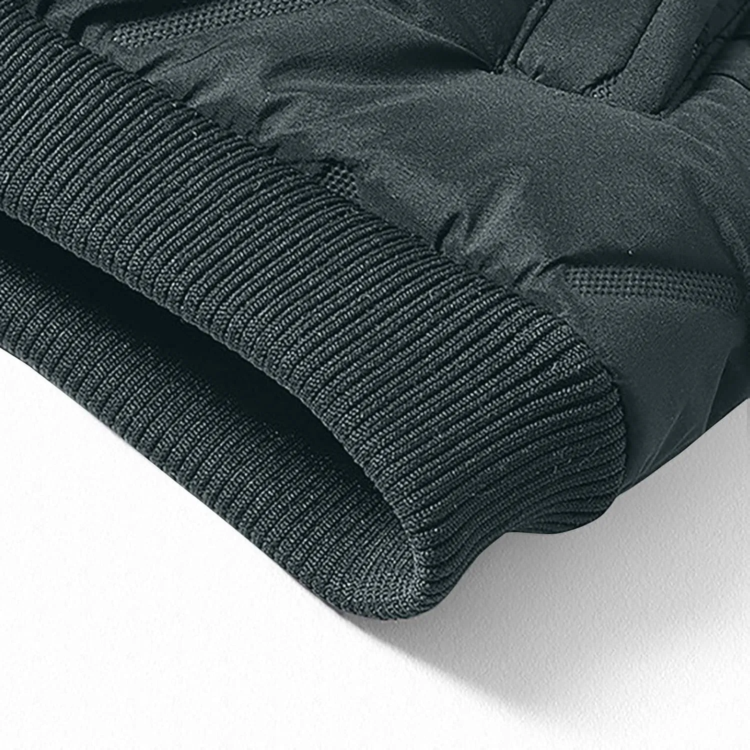 Mens Puffer Jacket Winter Down Coat Quilted Bomber Jackets Sherpa Lined Jacket Long Sleeve Thick Plush Padded Outwear
