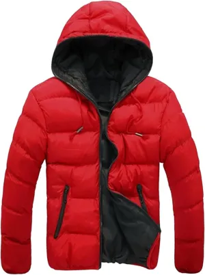 Mens Puffer Jacket with Hood Lightweight Quilted Bubble Down Jacket Waterproof Winter Jackets Puffer Coats