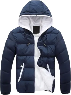 Mens Puffer Jacket with Hood Lightweight Quilted Bubble Down Jacket Waterproof Winter Jackets Puffer Coats