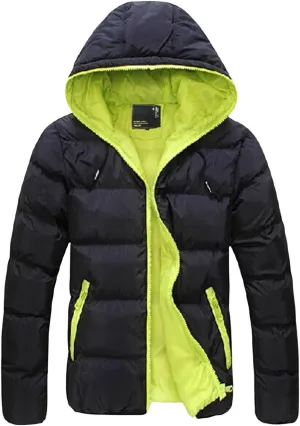 Mens Puffer Jacket with Hood Lightweight Quilted Bubble Down Jacket Waterproof Winter Jackets Puffer Coats