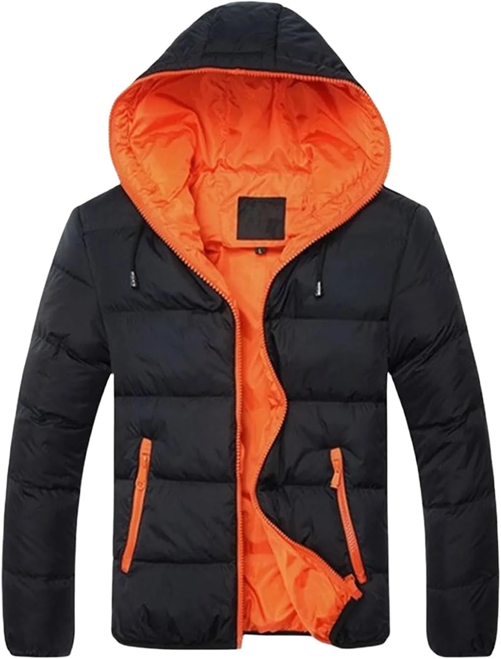 Mens Puffer Jacket with Hood Lightweight Quilted Bubble Down Jacket Waterproof Winter Jackets Puffer Coats