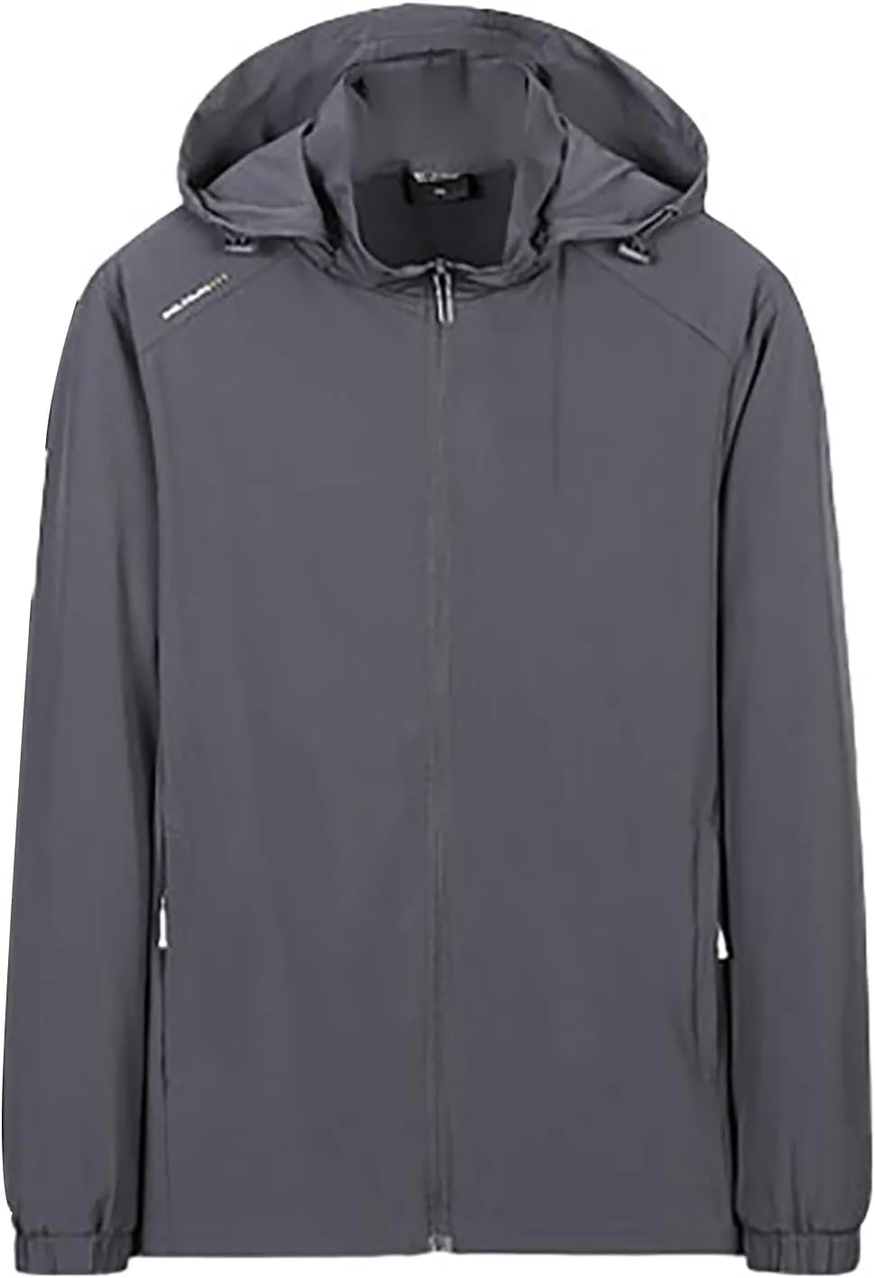 Mens Rain Jacket with Hood Waterproof Lightweight Active Long Raincoats Outdoor Sports Hooded Windproof Jacket