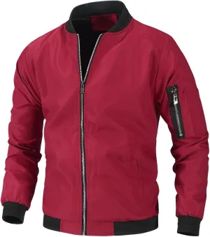 Men's Running Sports Track Jackets Slim Fit Lightweight Zip up Casual Athletic Coat Workout Fitness Training Jackets