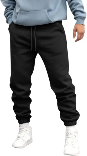 Mens Sporty Jogger Sweatpants Gym Athletic Workout Joggers Pants Comfy Tapered Work Trousers