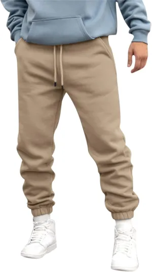 Mens Sporty Jogger Sweatpants Gym Athletic Workout Joggers Pants Comfy Tapered Work Trousers