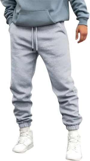 Mens Sporty Jogger Sweatpants Gym Athletic Workout Joggers Pants Comfy Tapered Work Trousers