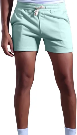 Mens Stretch Cotton Basic Athletic Running Shorts Quick Dry 5 Inches Gym Workout Shorts Training Sports Short Pants