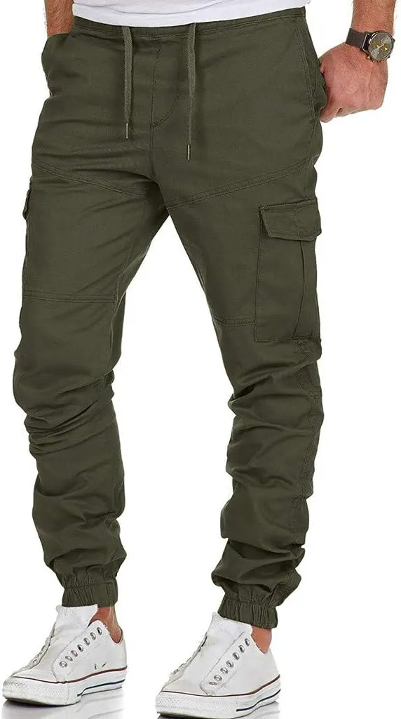 Mens Sweatpants Winter High Street Fashion Leisure Loose Sports Running Solid Color Lace Up Pants Athletic Loose