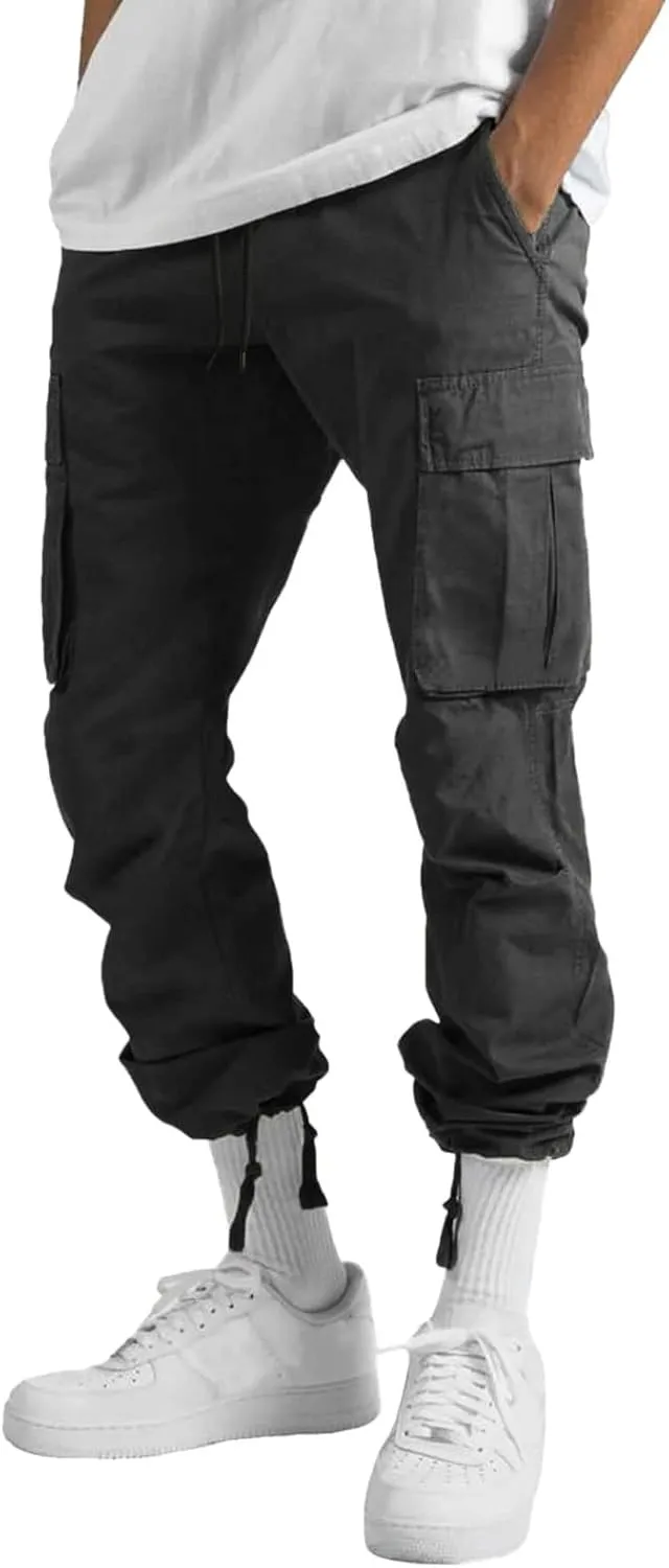 Mens Sweatpants Winter High Street Fashion Leisure Loose Sports Running Solid Color Lace Up Pants Athletic Loose