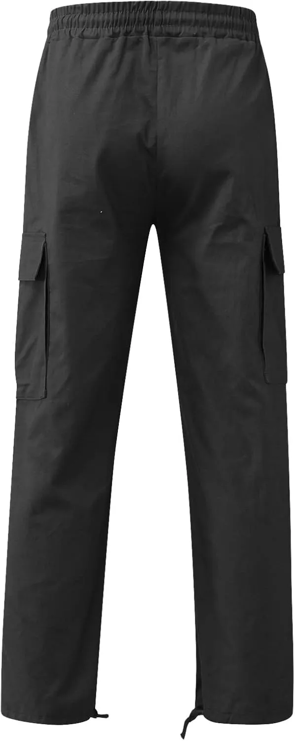 Mens Sweatpants Winter High Street Fashion Leisure Loose Sports Running Solid Color Lace Up Pants Athletic Loose