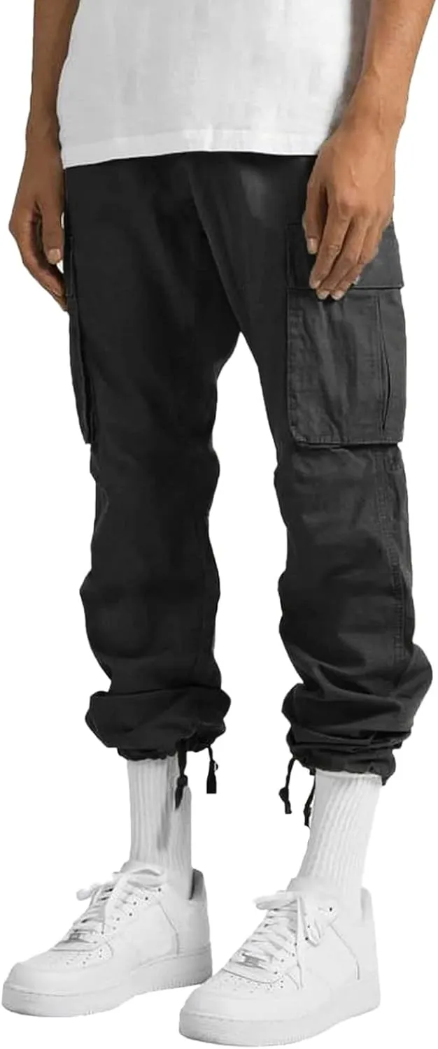 Mens Sweatpants Winter High Street Fashion Leisure Loose Sports Running Solid Color Lace Up Pants Athletic Loose