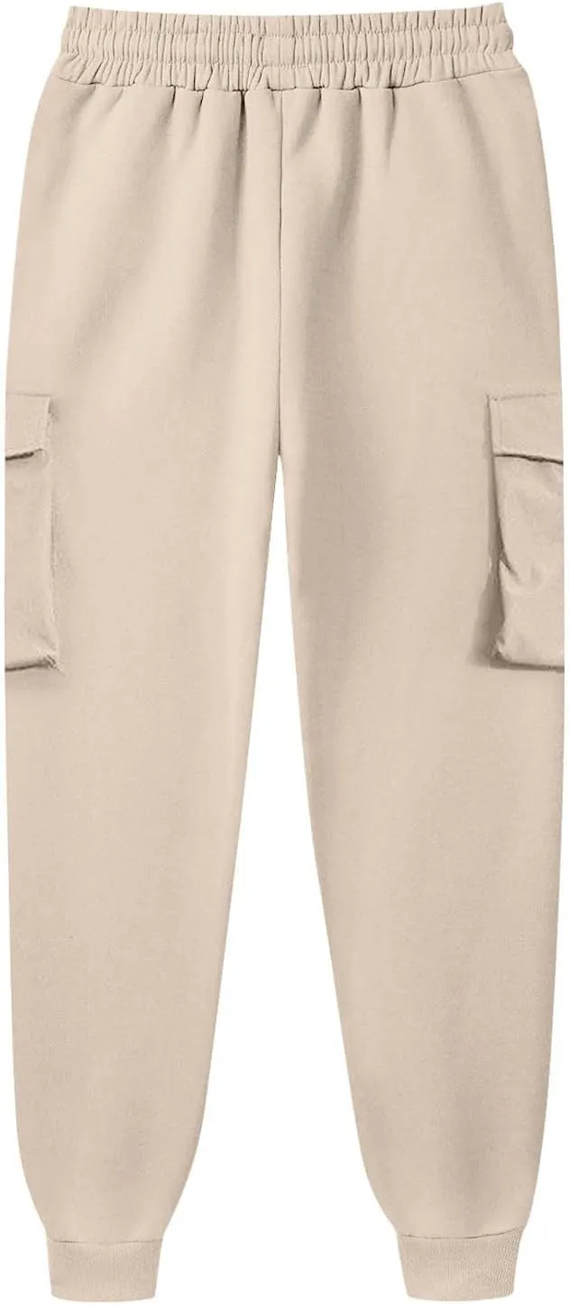 Mens Sweatpants with Pockets Big and Tall Pant Fleece Liend Pants Hiking Drawstring Joggers Cargo Pant Men Pants Hiking