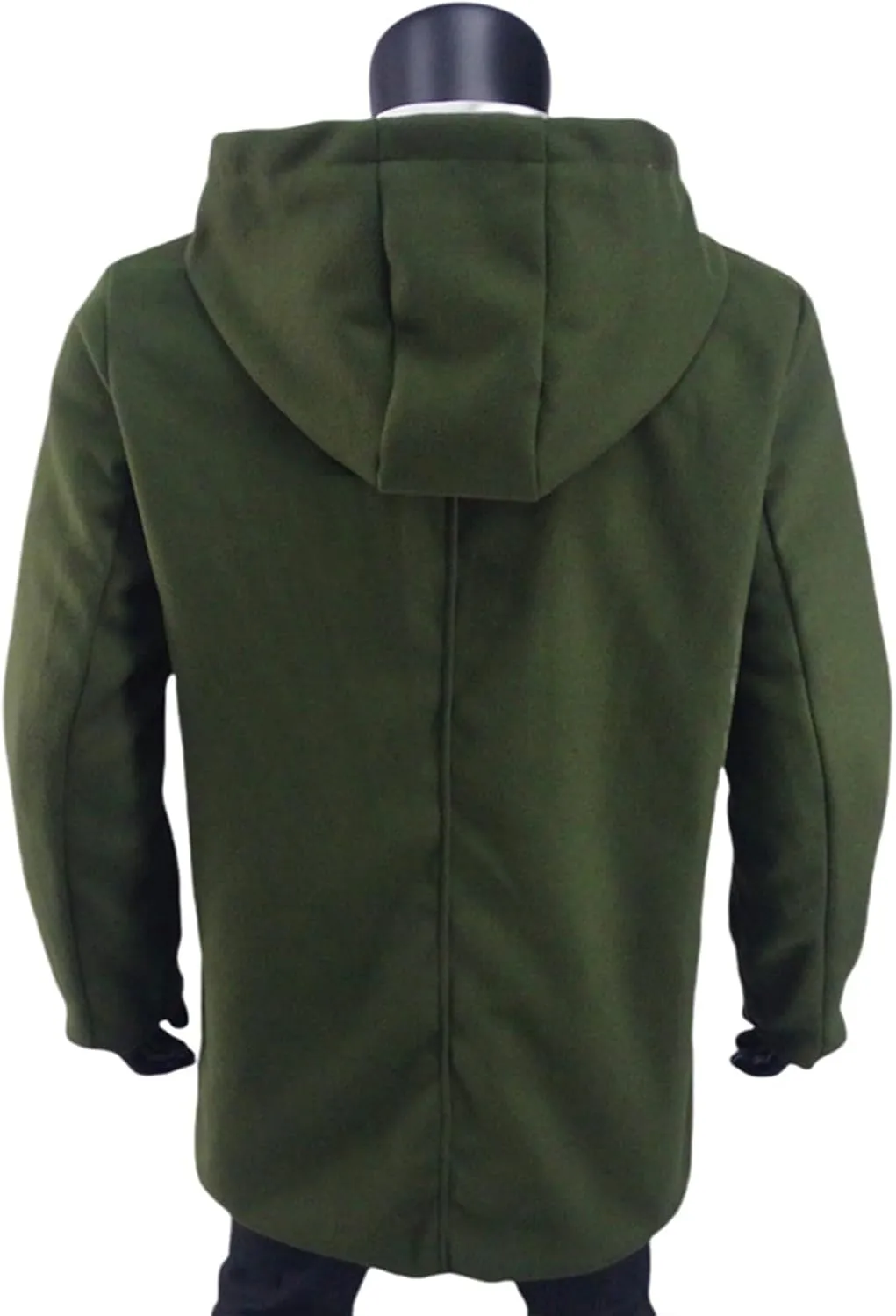 Mens Trench Coat Casual Lapel Collar Business Casual Winter Long Overcoats Fall Winter Pea Coat Zipper Hooded Jacket