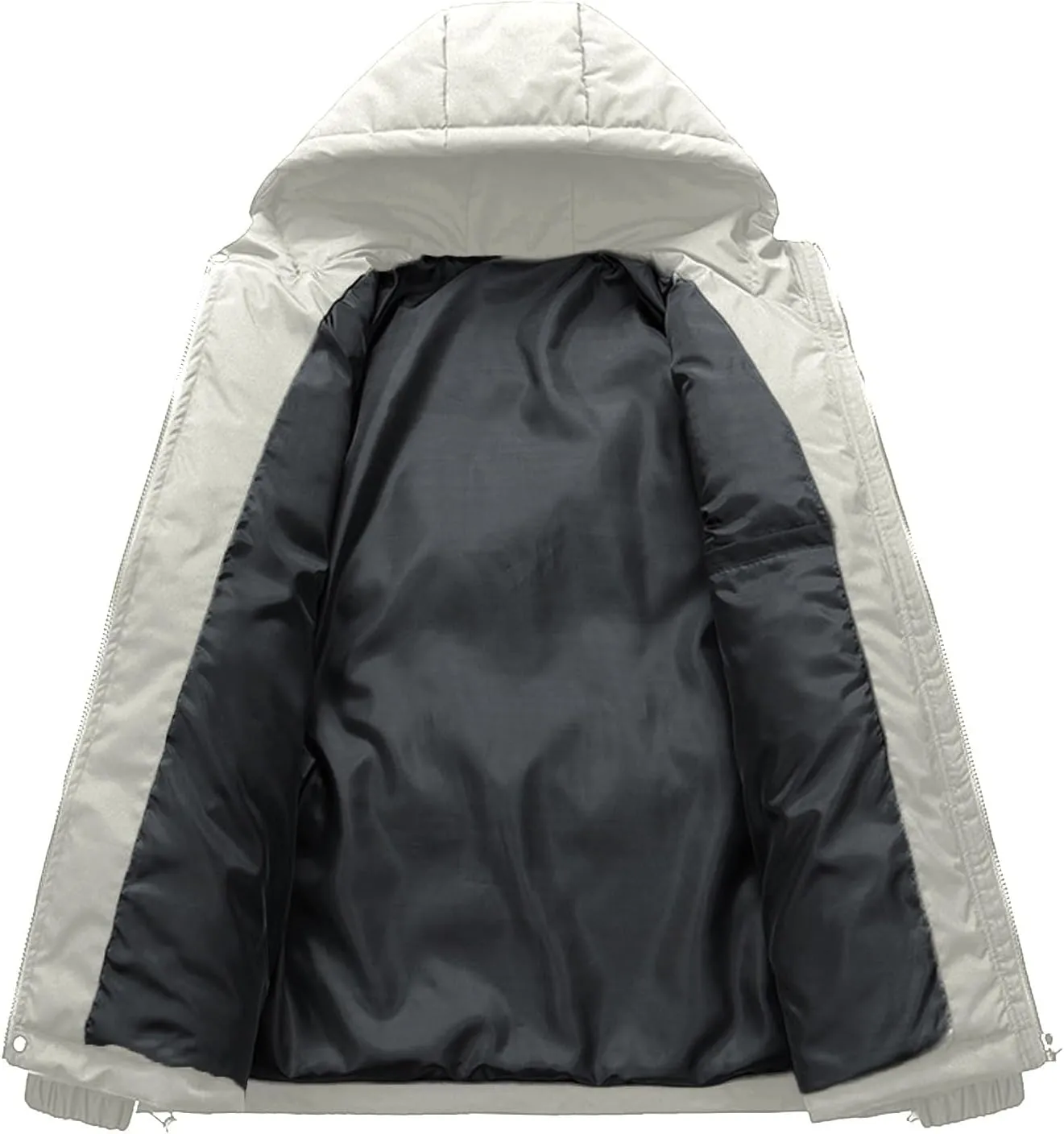 Men's Warm Puffer Jacket Men's Autumn and Winter Simple Comfortable Warm Plus Size Hooded Medium Warm Winter Coats