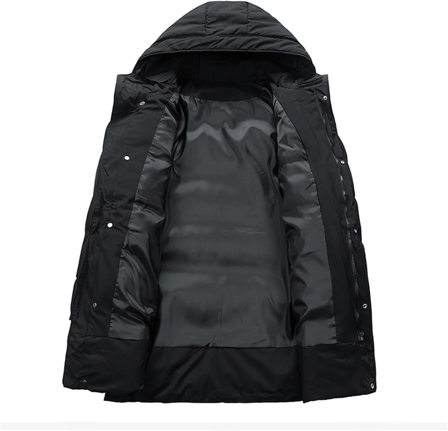 Men's Warm Puffer Jacket Men's Autumn and Winter Simple Comfortable Warm Plus Size Hooded Medium Warm Winter Coats