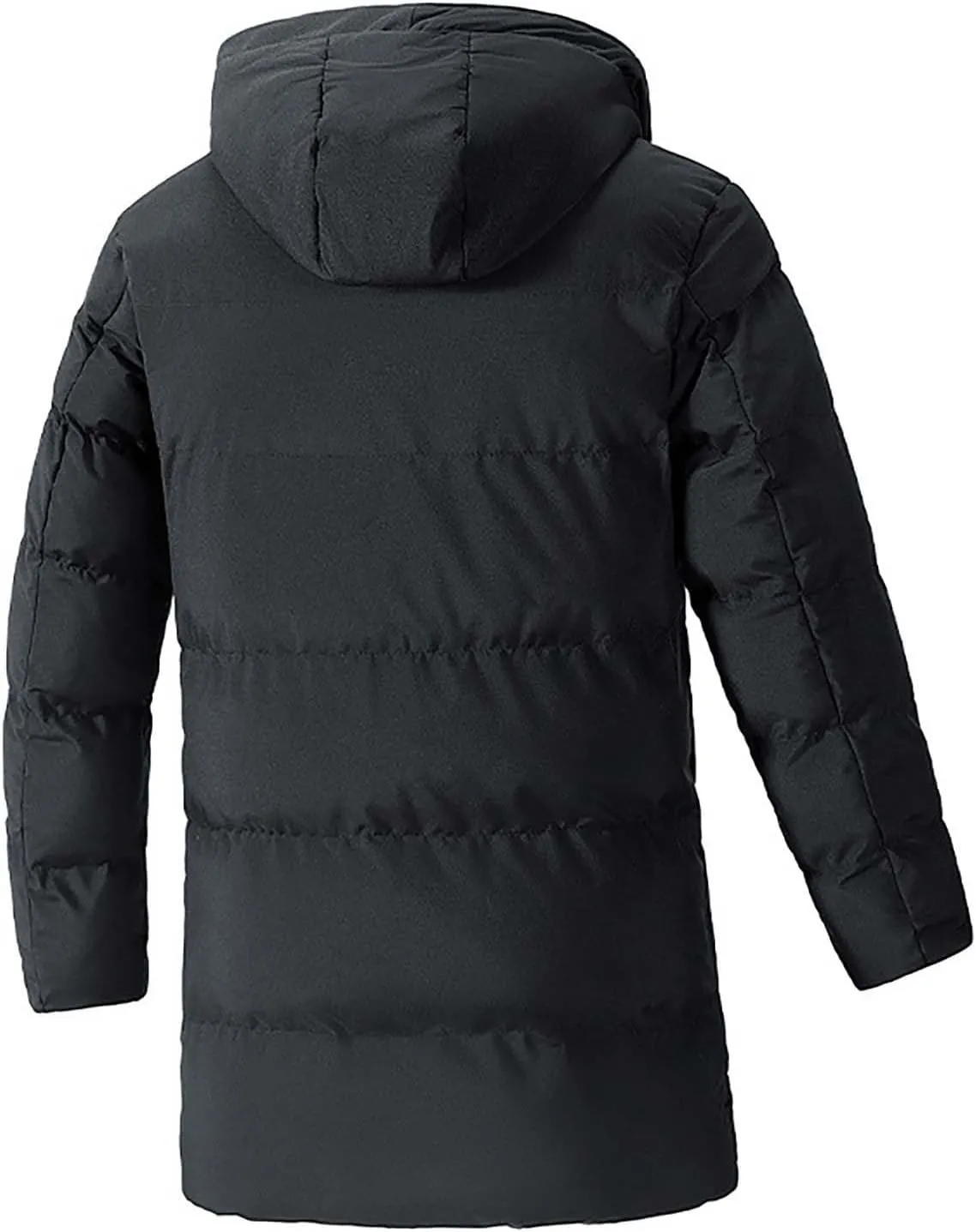 Men's Warm Puffer Jacket Men's Autumn and Winter Simple Comfortable Warm Plus Size Hooded Medium Warm Winter Coats