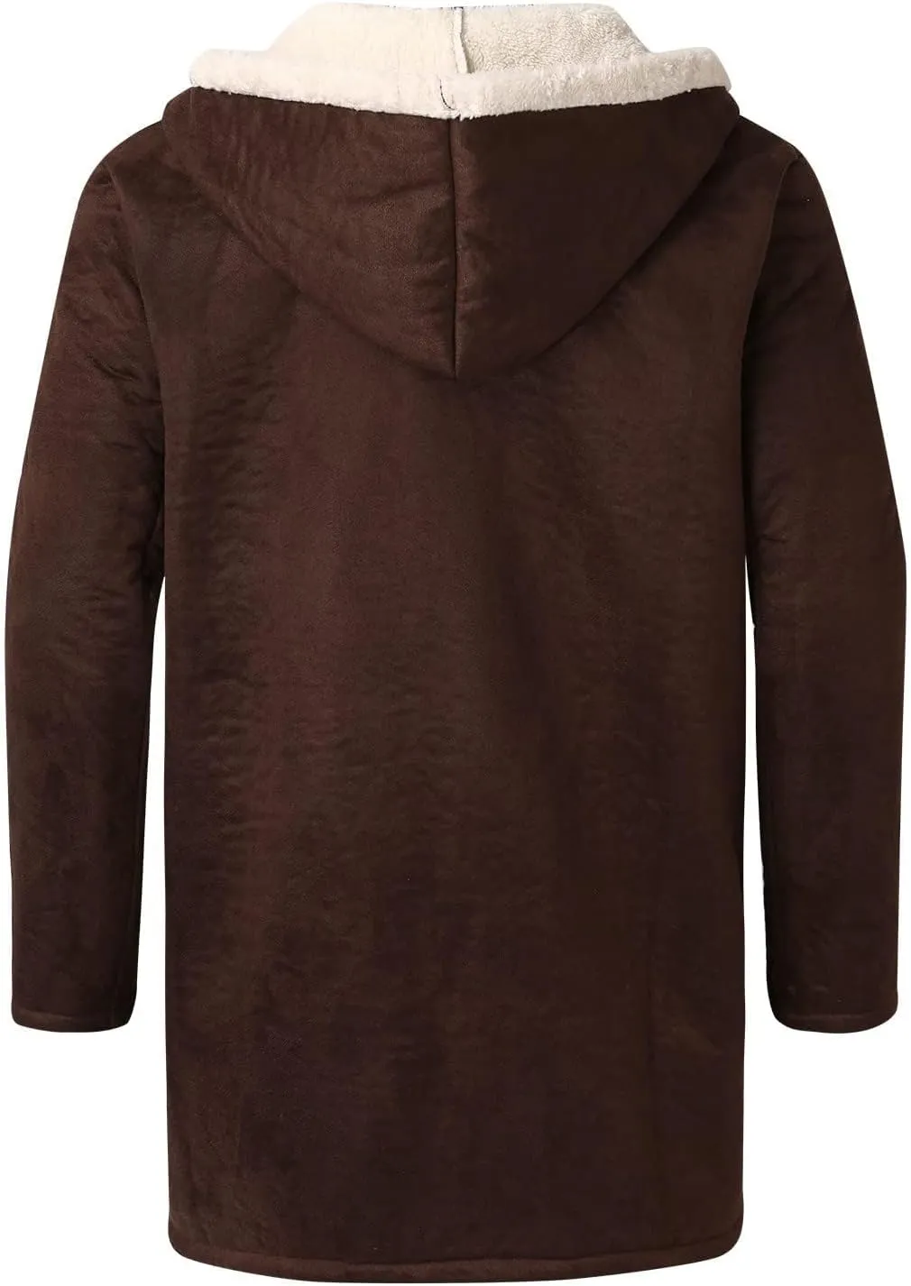 Mens Winter Coat Thick Fleece Sherpa Lined Parka Long Trench Jacket Hooded Outdoor Warm Overcoat Plus Size with Pocket
