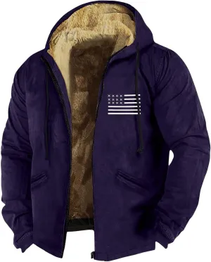 Men's Winter Jacket Heavyweight Fleece Sweatshirt Thick Lined Coats Warm Hoodies 2024 Winter Full Zipper Hooded Coat