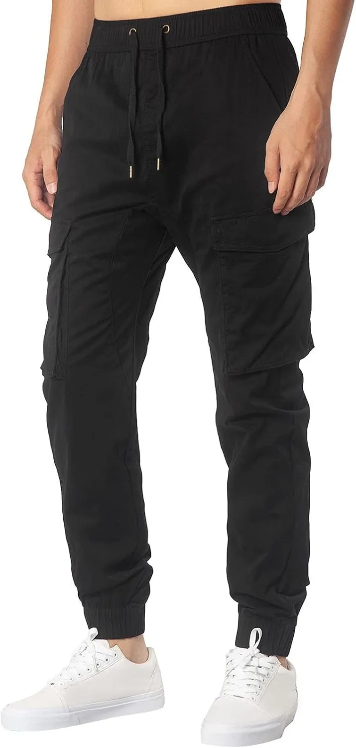 Mens Workout Cargo Sweatpants Cargo Pants Drawstring Waist Workout Outdoor Jogger Sweatpants Men Joggers Chino Cargo