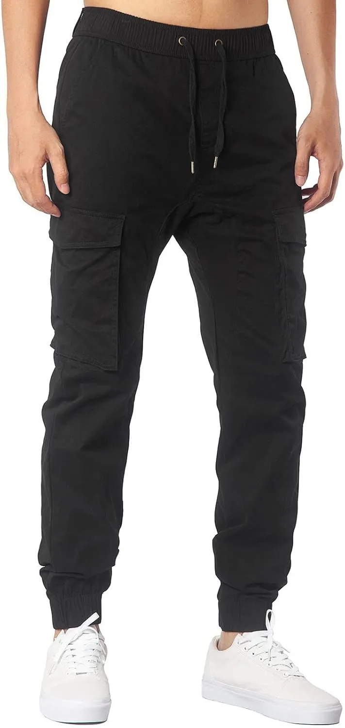 Mens Workout Cargo Sweatpants Cargo Pants Drawstring Waist Workout Outdoor Jogger Sweatpants Men Joggers Chino Cargo