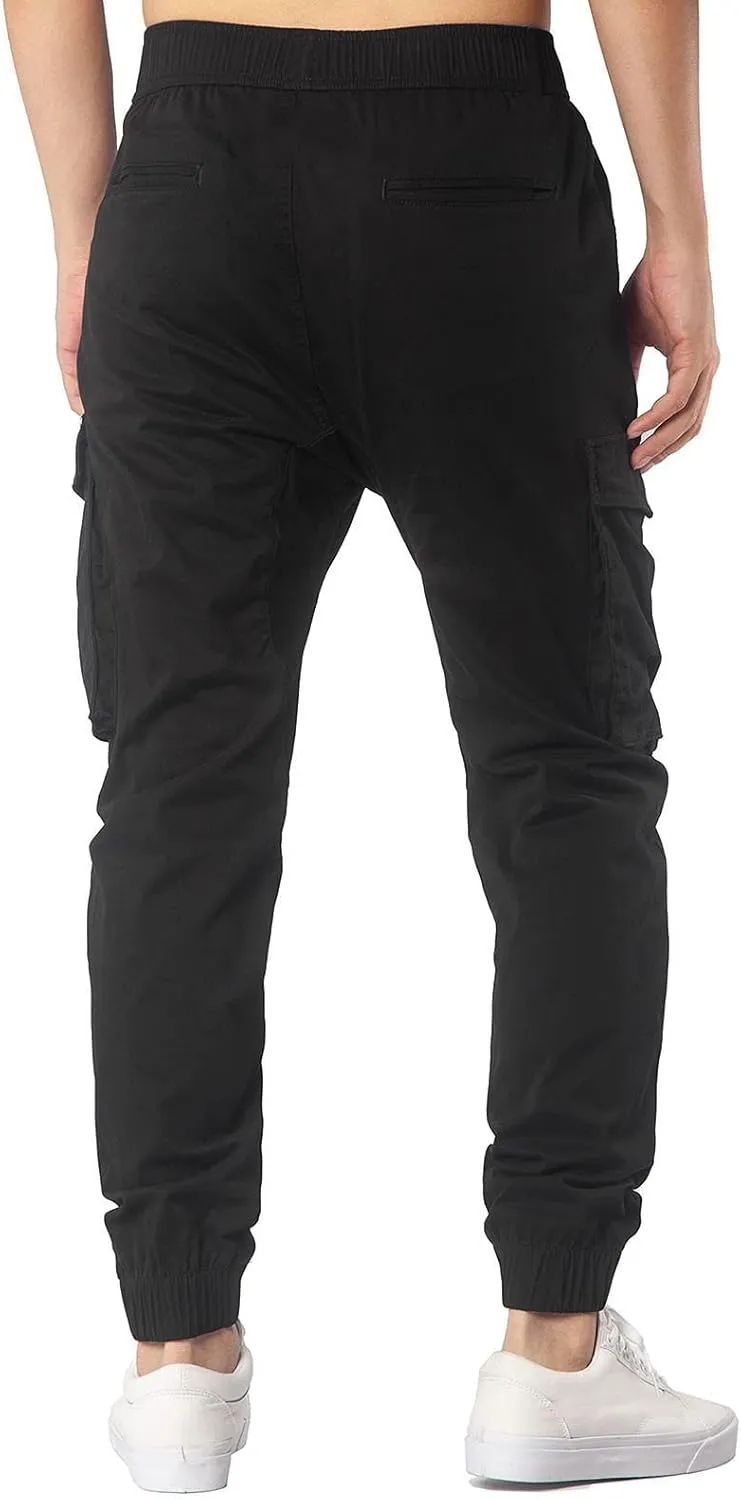 Mens Workout Cargo Sweatpants Cargo Pants Drawstring Waist Workout Outdoor Jogger Sweatpants Men Joggers Chino Cargo