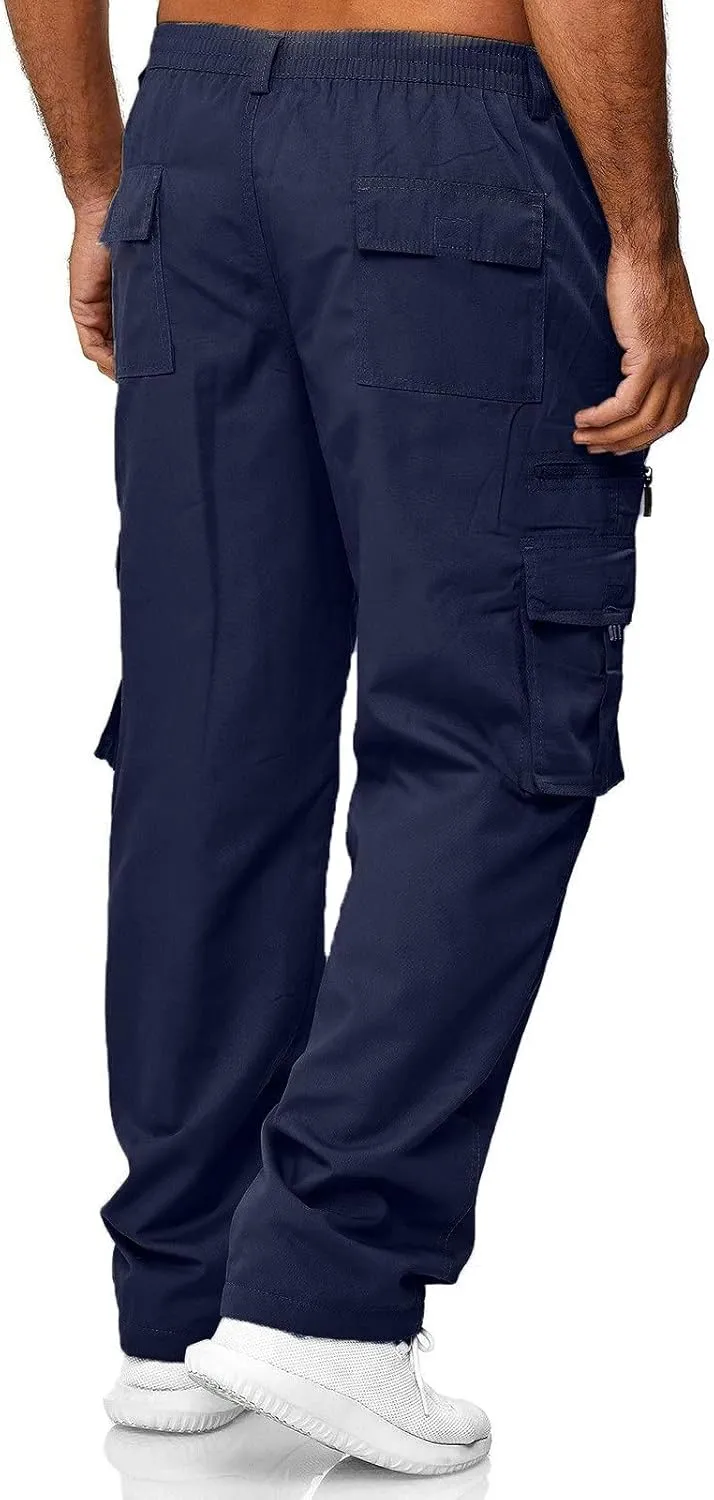 Mens Workout Cargo Sweatpants Casual Trousers Pants Sweatpants for Men with Pockets Men's Basic Active Tapered Jogger