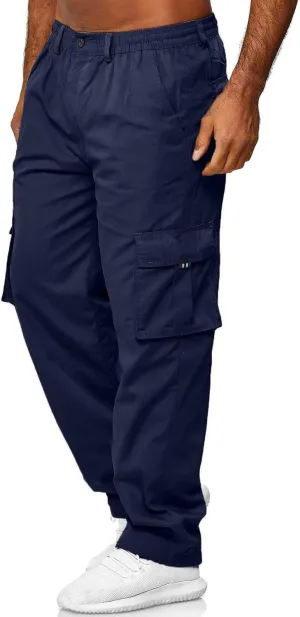 Mens Workout Cargo Sweatpants Casual Trousers Pants Sweatpants for Men with Pockets Men's Basic Active Tapered Jogger