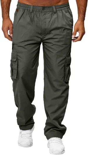 Mens Workout Cargo Sweatpants Casual Trousers Pants Sweatpants for Men with Pockets Men's Basic Active Tapered Jogger