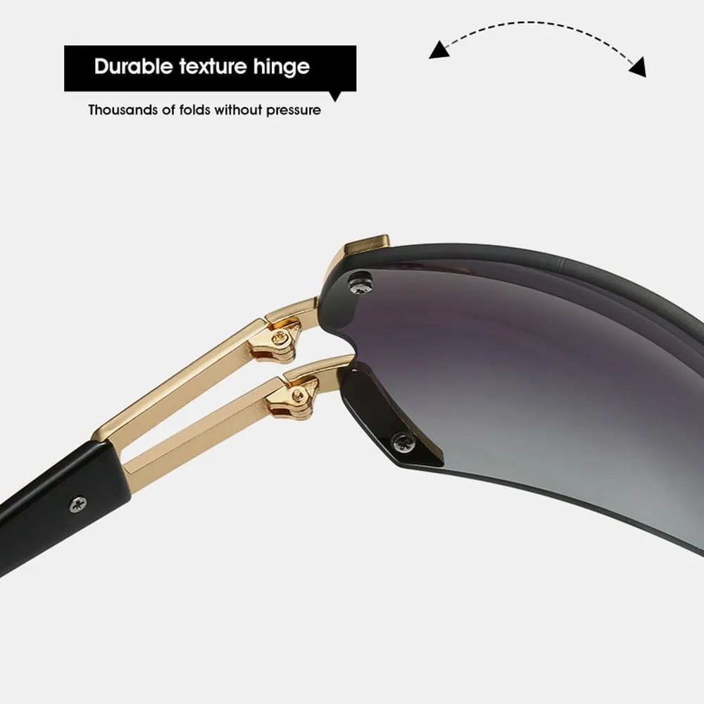 One Piece Punk Rimless Sunglasses Women For Men Fashion Vintage Luxury Sun Glasses Trendy Punk Sport Shades UV400
