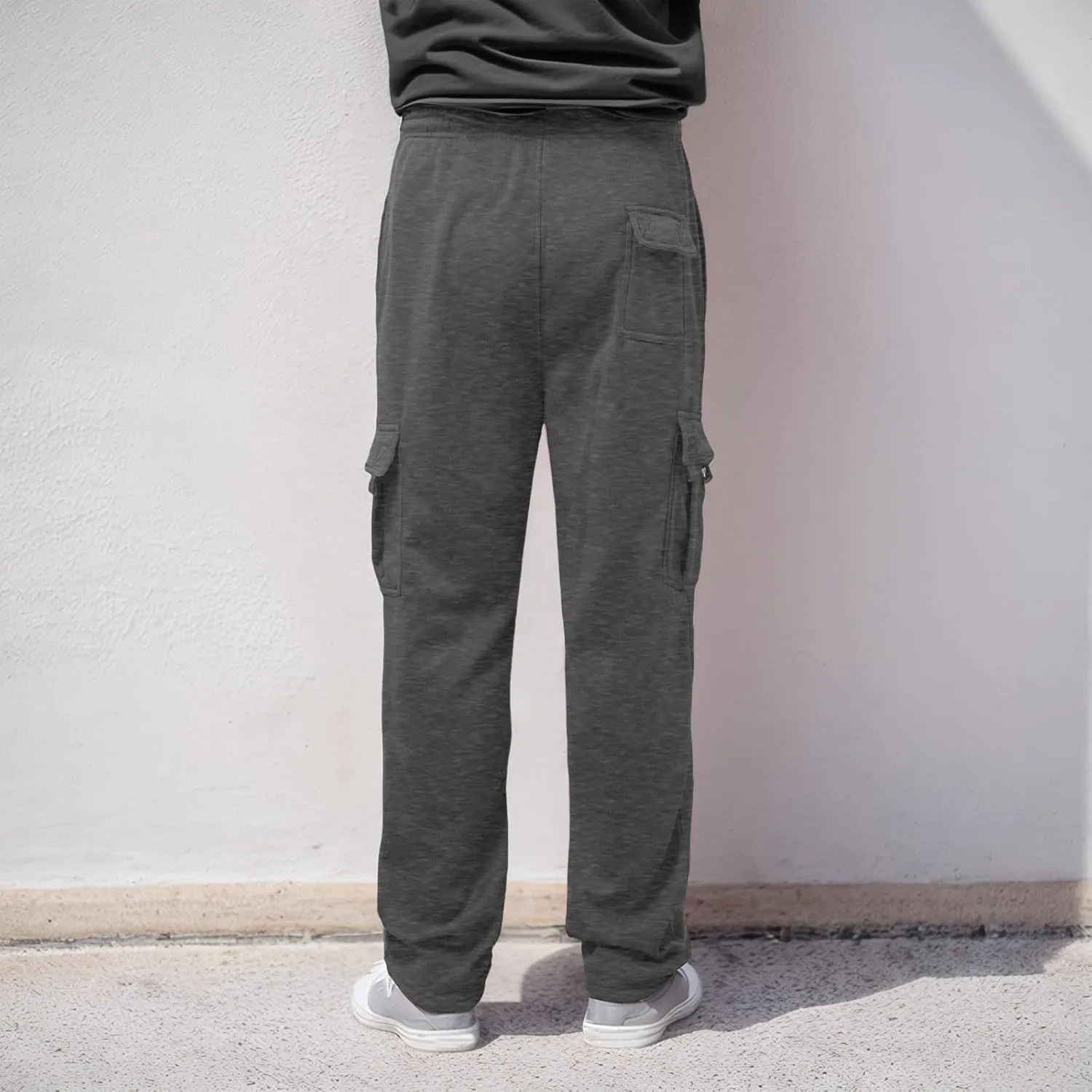 Outdoor Cargo Hiking Pants Bunched Feet Multi Pocket Cargo Pants for Active Gym Track Jogging Men's Winter Pants