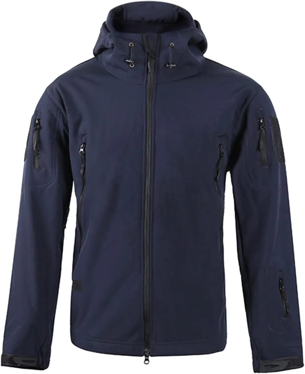 Outdoor Jacket For Men Waterproof Windresistant Fleece Lined Shark Skin Soft Shell Multi-Pocket Coat Quick-Drying Top