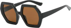 Oversized Hexagon Sunglasses Women for Men Trendy Luxury Sun Glasses Vintage Punk Shades
