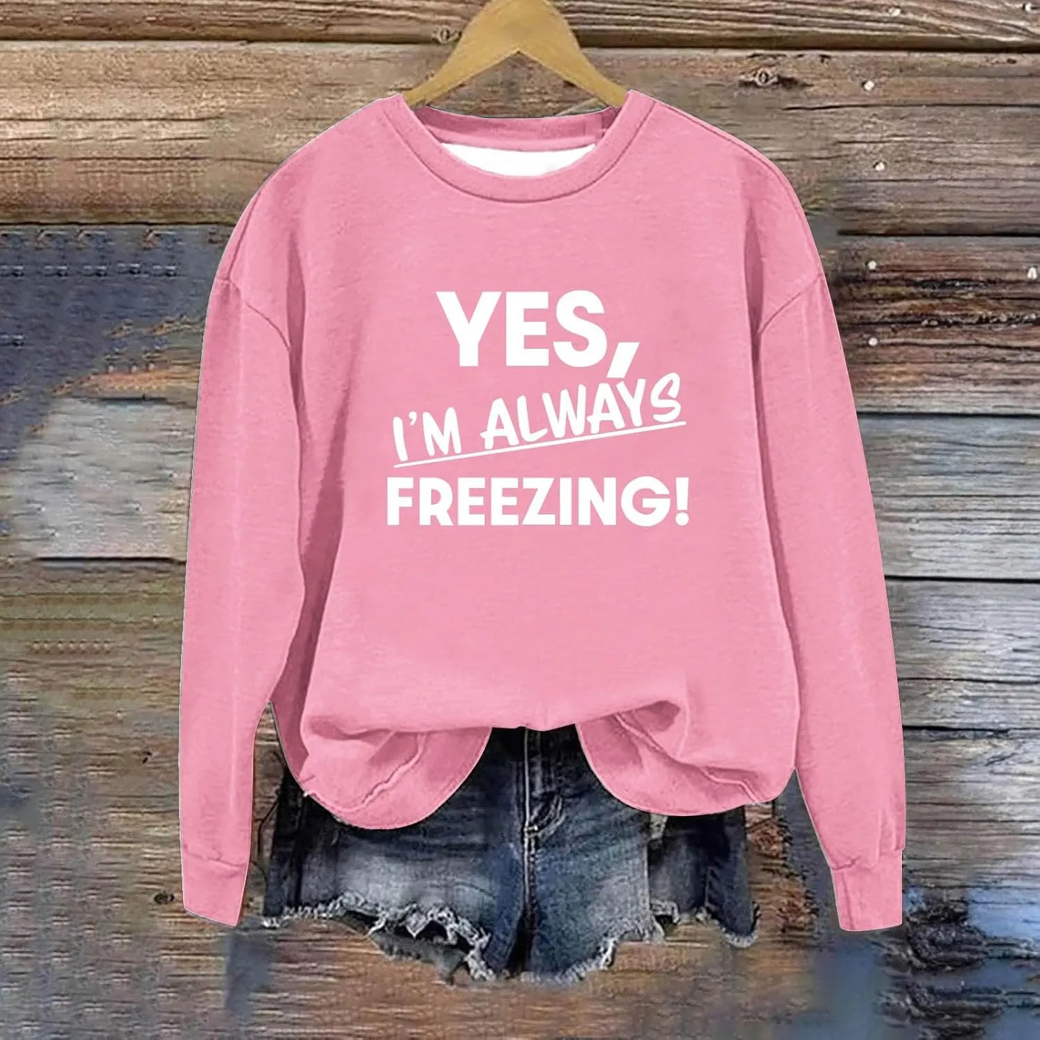 Oversized Sweatshirt for Women Fleece Crewneck Pullover Cozy Letter Print Sweatshirt Long Sleeve Fall Sweatshirts